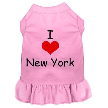 MIRAGE PET Mirage Pet 58-07 4XLPK I Heart New York Screen Print Dress; Light Pink - 4X 22 58-07 4XLPK